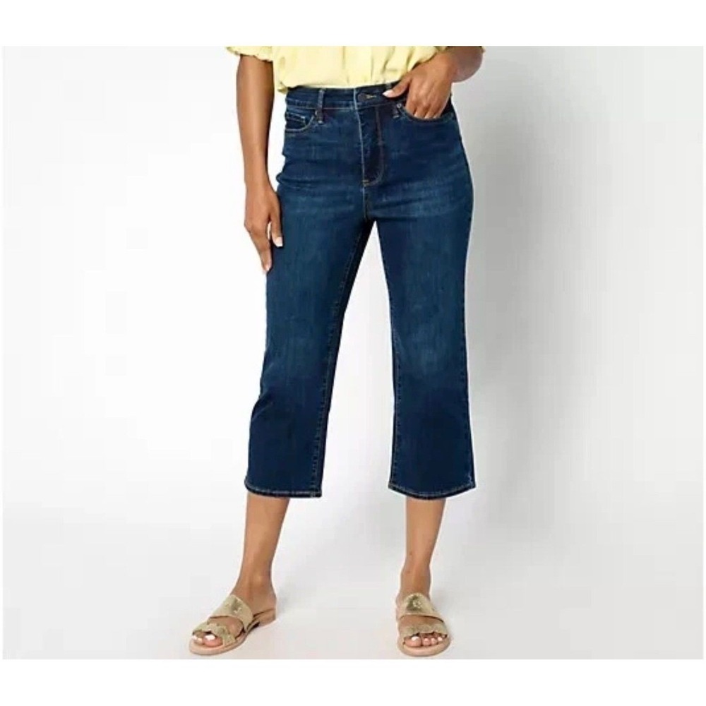 NYDJ Joni‎ Relaxed Capri Women 8T Olympus Blue High Rise Cool Embrace